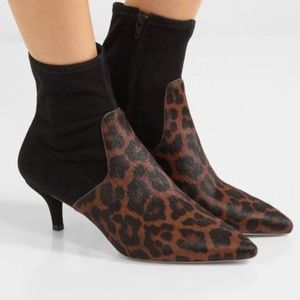 NWOT Loeffler Randall Kassidy Suede / Calf Hair Kitten Heel Boots